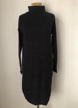 Новое без этикетки! чёрное трикотажное платье свитер оверсайз от canda (c&a), размер s