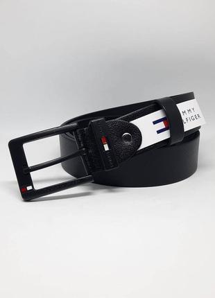 Мужской ремень из натуральной кожи. черный пояс кожаный. ремень Tommy hilfiger