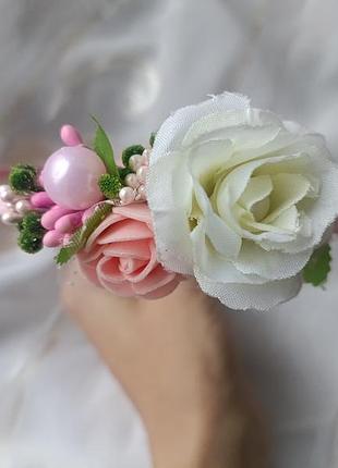 Обруч венчик с цветами