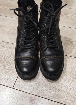 Черевики зимові шкіряні, 36-37р, устілка 23.5, ботінки, ботинки, чоботи