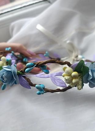 Обруч венчик с цветами