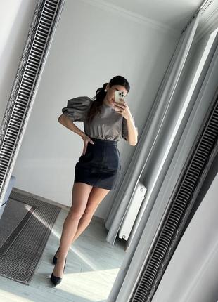 Рубашка блуза с объемными рукавами zara2 фото
