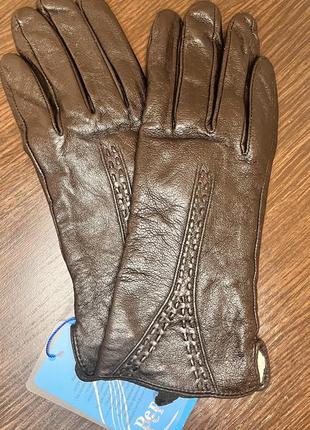 Перчатки теплые кожаные черные женские новые4 фото