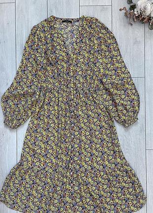 Медное платье в цветочный принт
