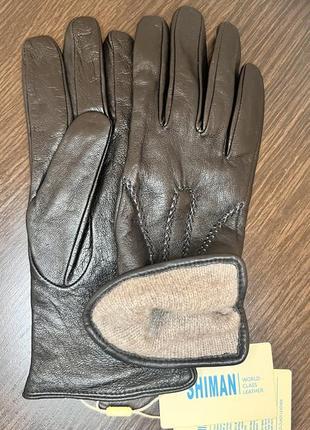 Перчатки теплые кожаные черные женские новые5 фото