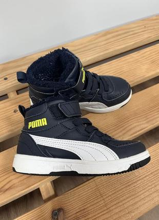 Детские зимние ботинки 28 для мальчика утепленные кроссовки puma rebound joy fur утепленные хайтопы