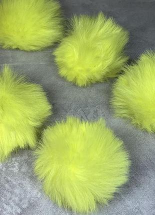 Помпон 6 см (эко-мех), с петелькой, цвет-салатовый, шт., салатовій