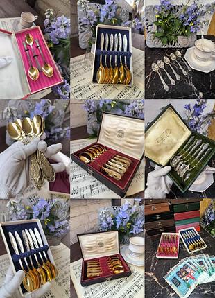 Мельхіорові посріблені набори чайних/кавових ложок