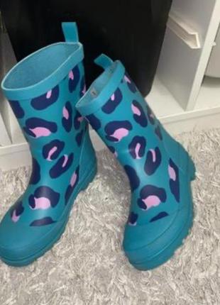 Резиновые сапожки голубые
