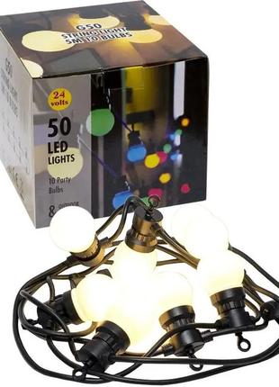 Гирлянда уличная ретро лампочки на 10 штук warm bulbs led 50 и 5 метров мх 1-223 теплый белый