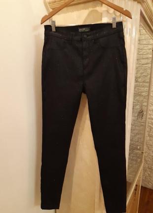 Брюки пропитка под кожу с блестками