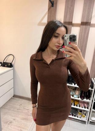 Мини платье с воротником