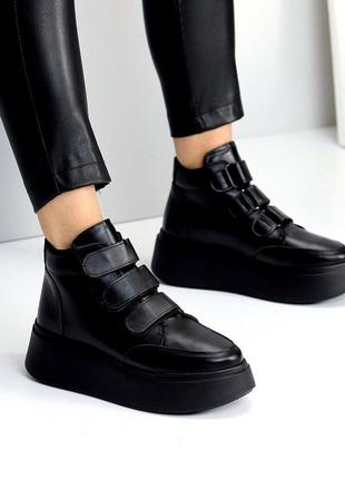 22896 черевики шкіряні зимові на натуральному хутрі