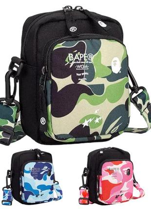 Сумка через плече bape 17×12,5×5 зелений