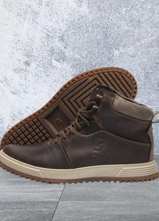 Чоловічі зимові шкіряні черевики lv brown style