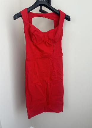 Красное платье по фигуре, asos, р. s m
