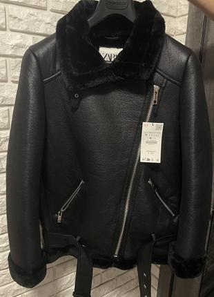 Дубленка zara авиатор
