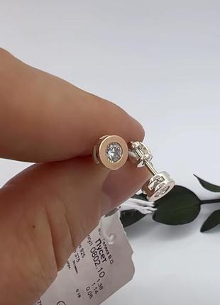 Серьги серебро золото