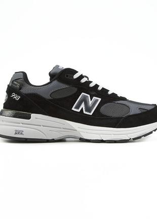 Кроссовки new balance 993 black white cordura