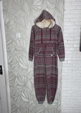 Утепленное хлопковое кигуруми с капюшоном тепла цельная пижама new look, s