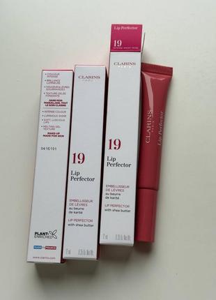 Блеск для губ clarins lip perfector полный формат 12 мл вьющихсятенок 19