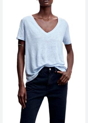 Лляна базова футболка h&m 48-50 розмір