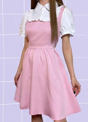Новое розовое аниме платье с рукавами фонариками в стиле лолита