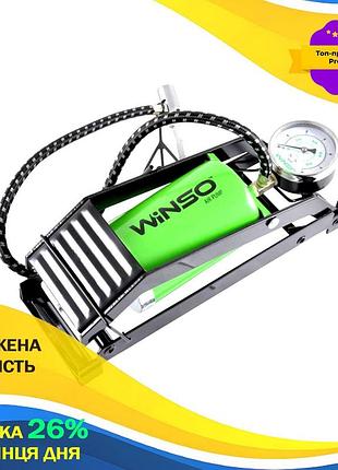 Насос ножной для накачки спущенных шин универсальный с манометром winso цилиндр 80*130мм ku-22