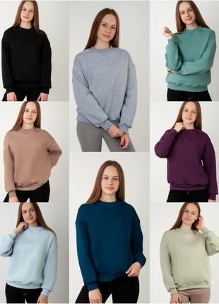 Теплый свитшот на флисе, тёплый свитшот на флисе, теплая кофта на флисе, теплый свитшот оверсайз, женский свитшот на флисе