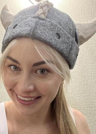 Шапка для бани "викинг" luxyart универсальный серый cl0042911