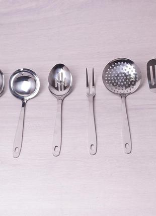 Набір кухонного приладдя 6 предметів у комплекті з підставкою kamille сріблястий (2000002750048)4 фото