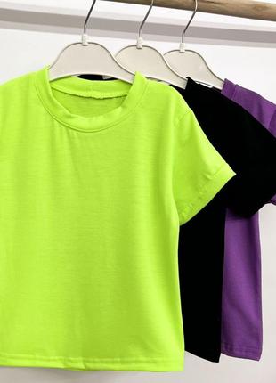 Футболка базова підліткова та дитяча для дівчинки зріст 86см-158см