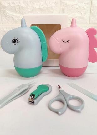 Манікюрний набір "єдиноріг" sticker wall 10х10х6 см рожевий cl0012176