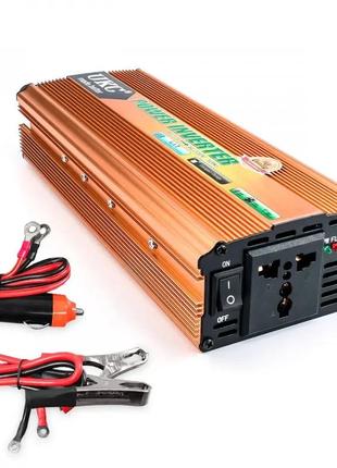 Преобразователь напряжения, инвертор автомобильный 1000w ukc, 12/220
