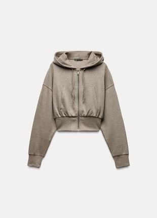 М’яке вкорочене худі zara