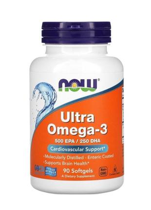 Now foods, ультра омега-3, 500 epa/250 dha, 90 м'яких капсул