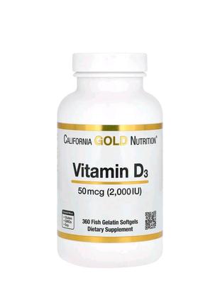 Вітамін d3 2000 мо (vitamin d3) california gold nutrition 360 капсул