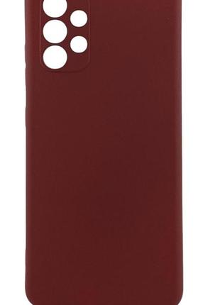 Чехол silicone case для телефона samsung galaxy a32 4g / a325 бампер с микрофиброй бордовый