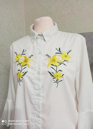 Хлопковая 100% рубашка блуза с вышовкой2 фото