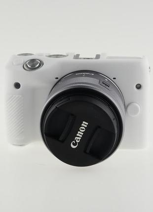 Захисний силіконовий чохол для фотоапаратів canon eos m3 - білий