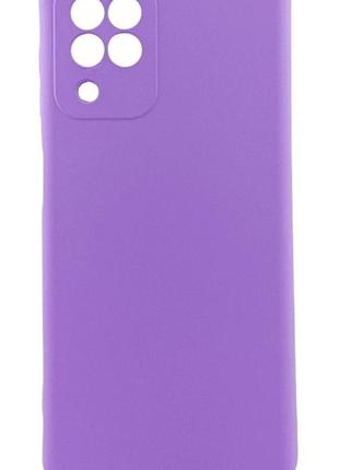 Чехол silicone case для samsung galaxy m22 / m225 бампер с микрофиброй сиреневый