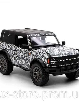 Модель джип ford bronco camo-edition (hard top) (2022) 5" kt5445wb метал.інерц.відкр.дв.3кол.кор./9