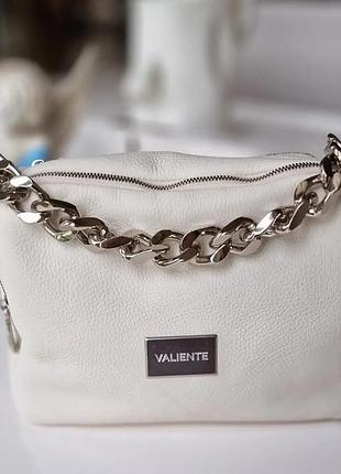 Сумка кожаная женская черная valiente 1224 белый