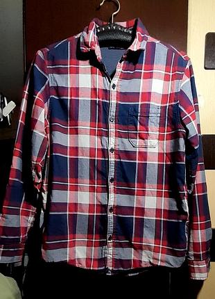 Тёплая зимняя рубашка в клетку