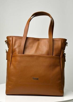 Велика італійська жіноча сумка-шопер для документів із натуральної шкіри vezze.