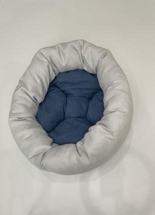 Лежак для котов и собак skypuff 60 см great white +  denim