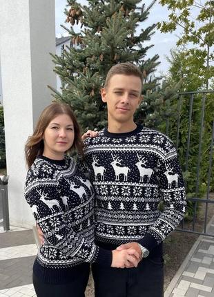 Мужской рождественский оригинальный вязаный свитер с оленями дизайнерский мужской...