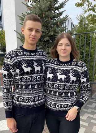 Мужской рождественский оригинальный вязаный свитер с оленями дизайнерский мужской...