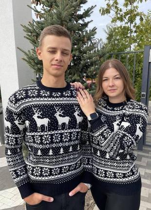 Мужской рождественский оригинальный вязаный свитер с оленями дизайнерский мужской...