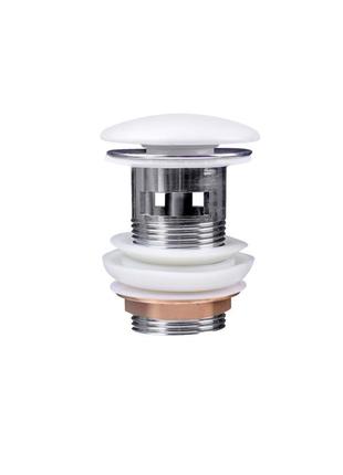 Qtap pop-up донний клапан для біде з переливом 70х70х227.5mm white